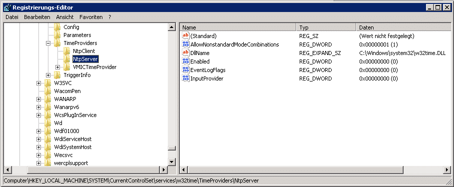 Registry NtpServer