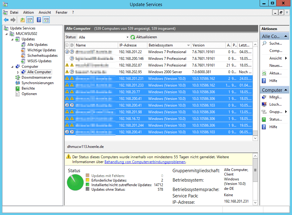 WSUS zeigt Windows 10 korrekt an