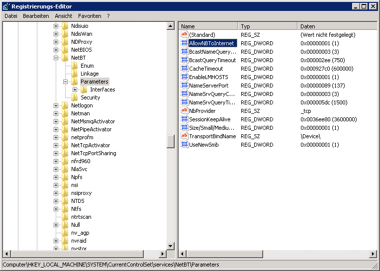 NETBIOS Probleme nach Windows Update KB3161949