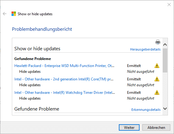problembehandlungsbericht