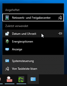 Liste zuletzt verwendeter Dateien in Windows 10 Taskleiste löschen