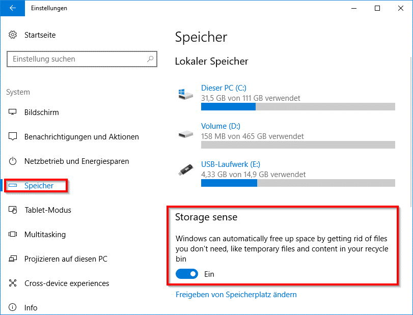 Temporäre Dateien automatisch löschen bei Windows 10
