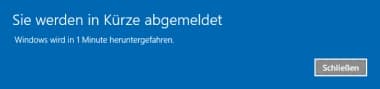 Windows 10 zeitgesteuert per Befehl herunterfahren