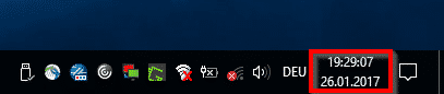 Uhrzeit mit Sekundenanzeige in Windows 10 Taskbar aktivieren