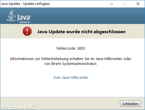java-update-wurde-nicht-abgeschlossen-fehlercode-1603