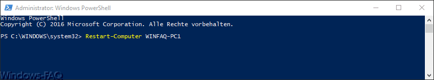 Restart-Computer COMPUTERNAME