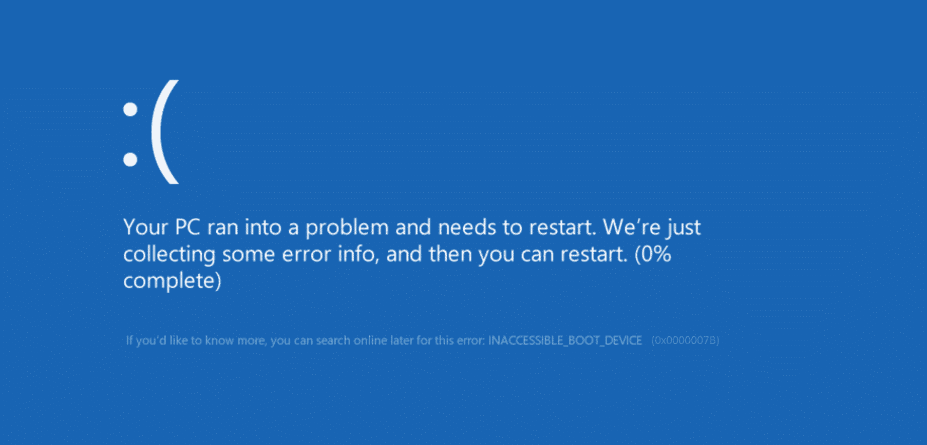 0x0000007B Stop-Fehlercode „Inaccessible Boot Device“