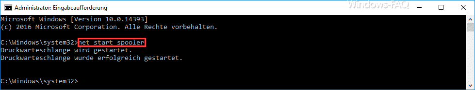 net start spooler