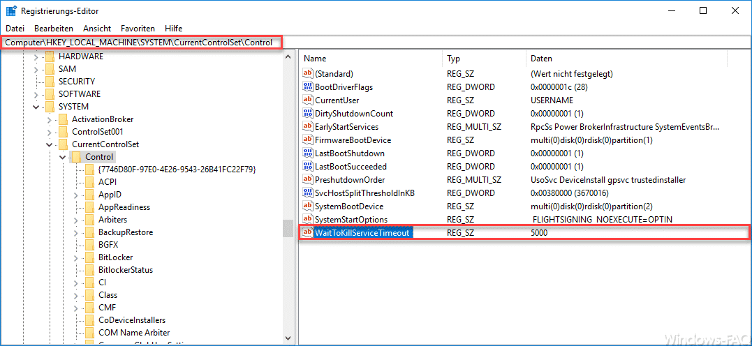 Windows 10 schneller herunterfahren – Registry Änderung