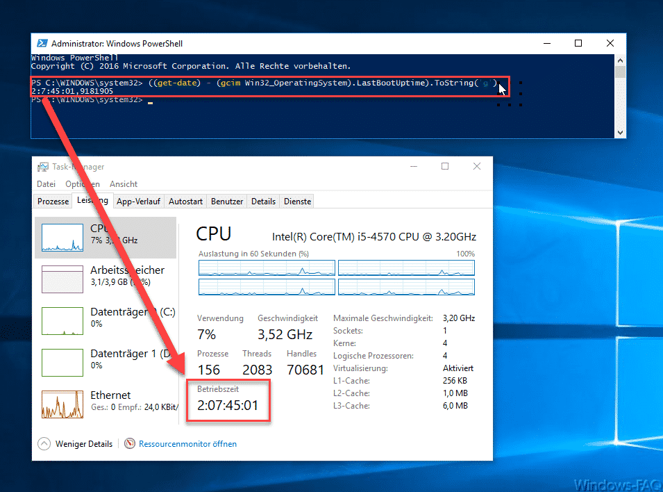 Windows Systemlaufzeit per PowerShell ermitteln