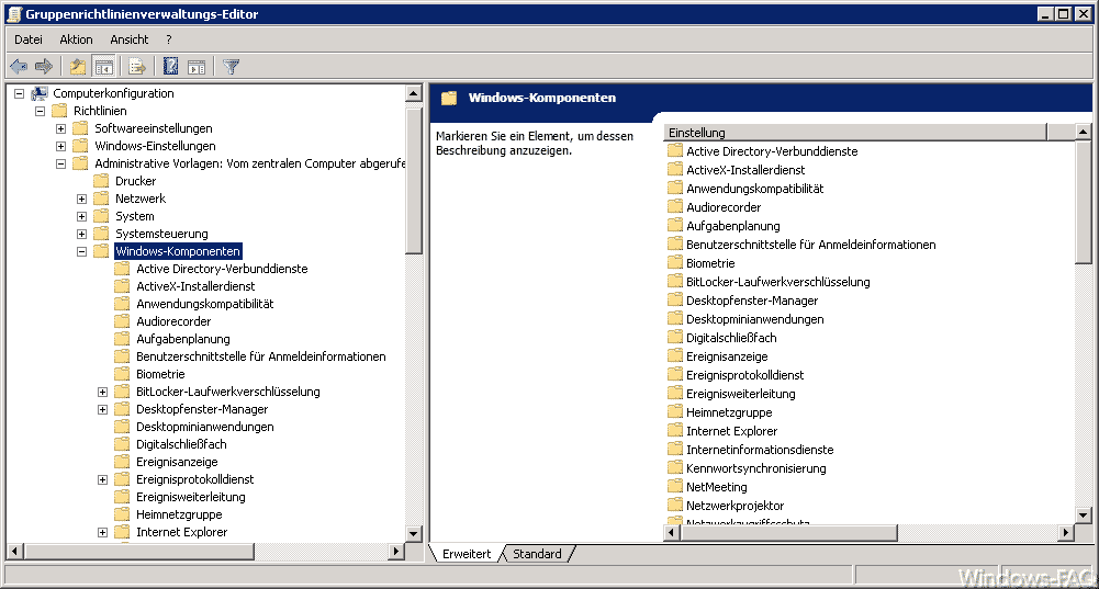 Fehlende Windows 10 Gruppenrichtlinien