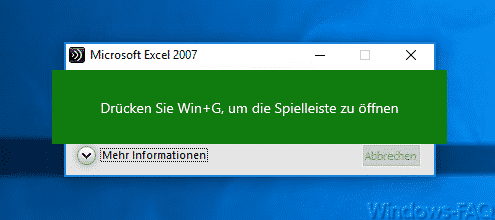 Drücken Sie Win + G, um die Spielleiste zu öffnen