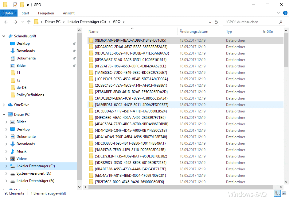 GPO Backup Verzeichnis