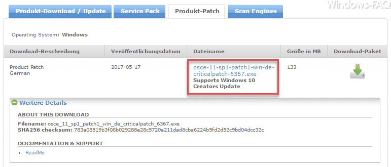 Patch 6367 für OfficeScan 11.0 SP1 German