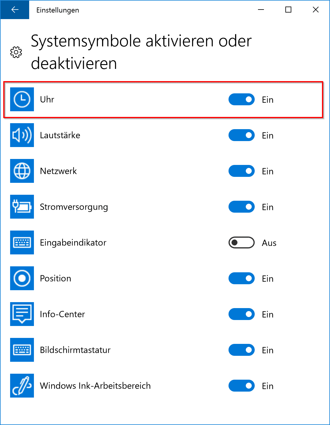 Uhrzeit und Datum aus Windows 10 Taskleiste entfernen