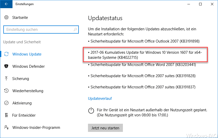 KB4022715 für Windows 10 Version 1607 Anniversary Build 14393.1358