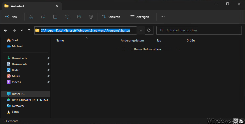 Startup Ordner
