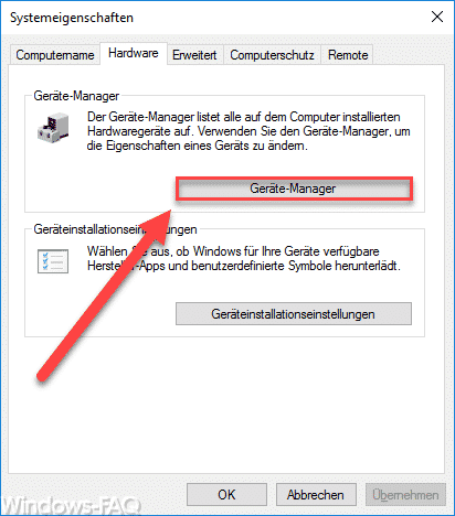 Systemeigenschaften Geräte-Manager