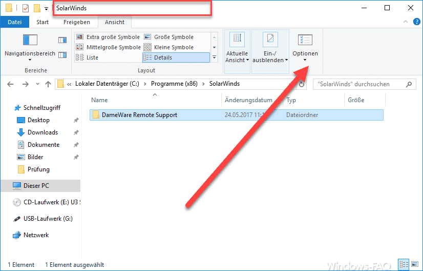 Pfad im Windows Explorer