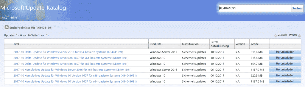 KB4041691 Downloads
