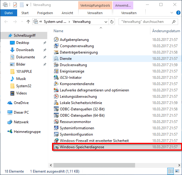 Windows-Speicherdiagnose