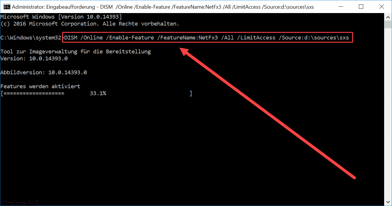 0x800F0954 Fehlercode bei Installation vom .Net Framework 3.5