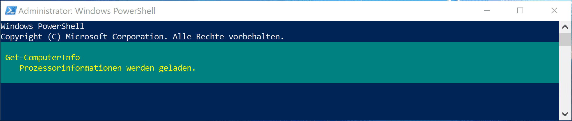 Get-CompterInfo Informationen werden geladen