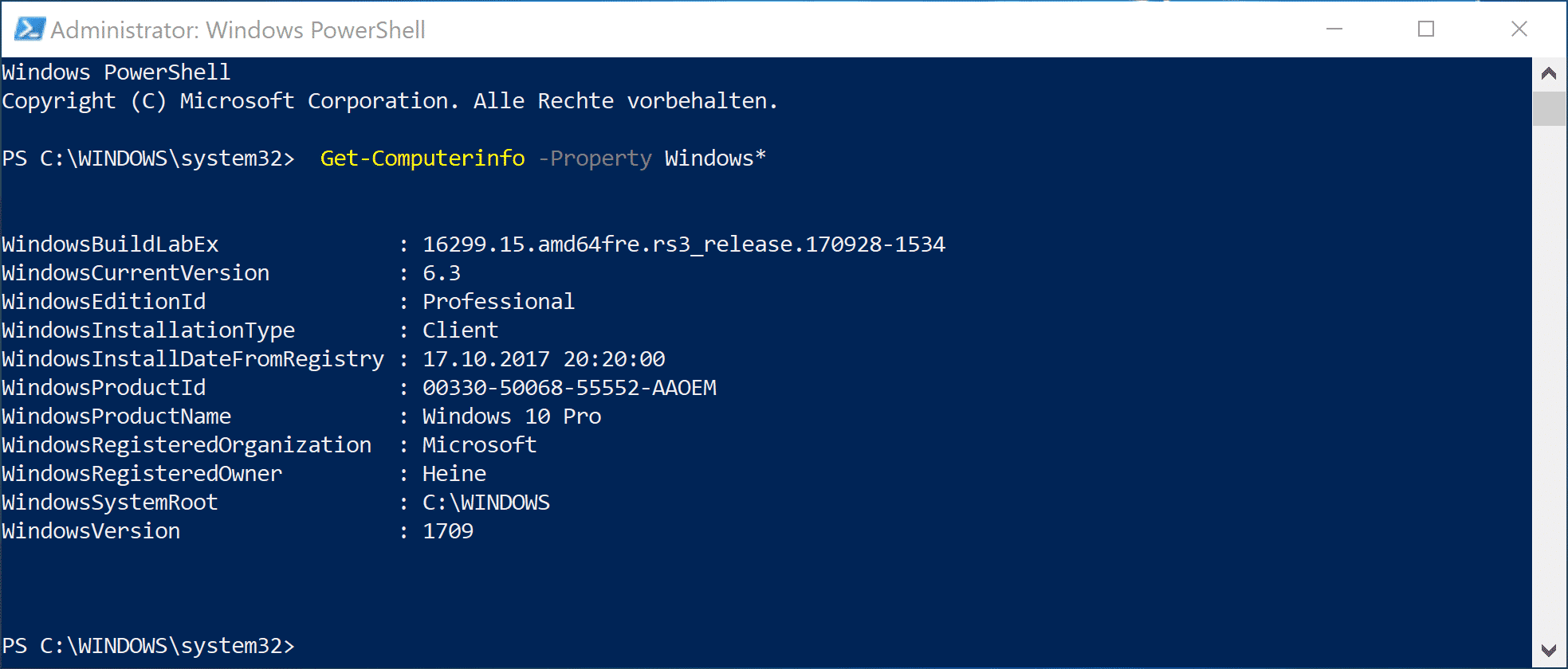 Computer Systeminformationen mit der PowerShell auslesen