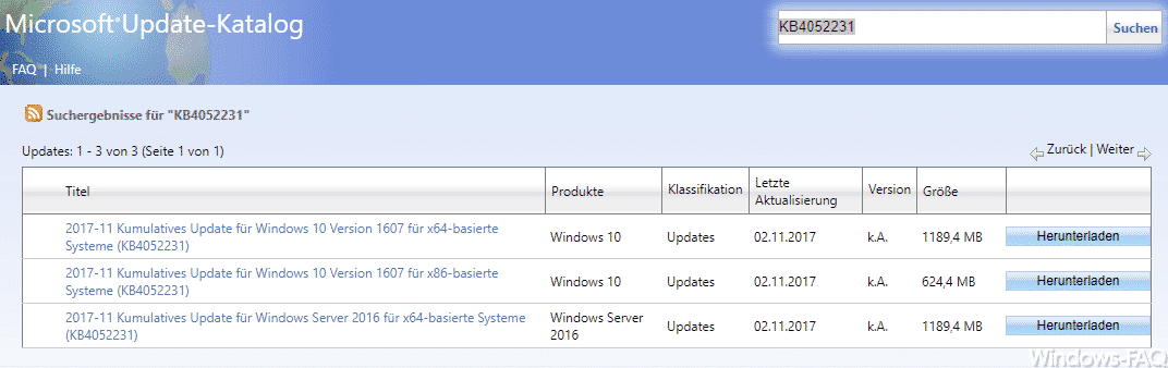 KB4052231 für Windows 10 Anniversary Version 1607 erschienen – Build 14393.1797