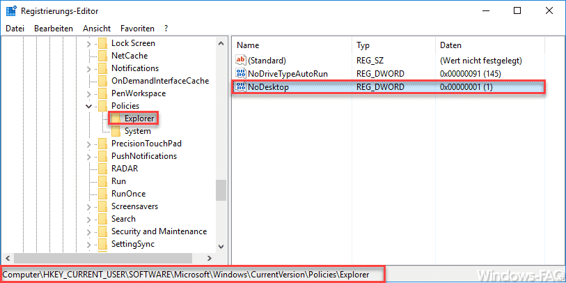 Desktop-Symbole komplett ausblenden per Registry-Änderung