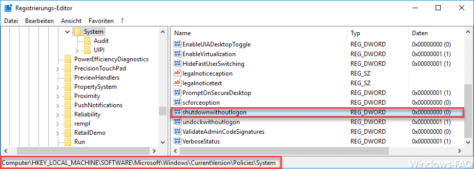 Herunterfahren Button im Windows Anmeldebildschirm anzeigen oder ausblenden