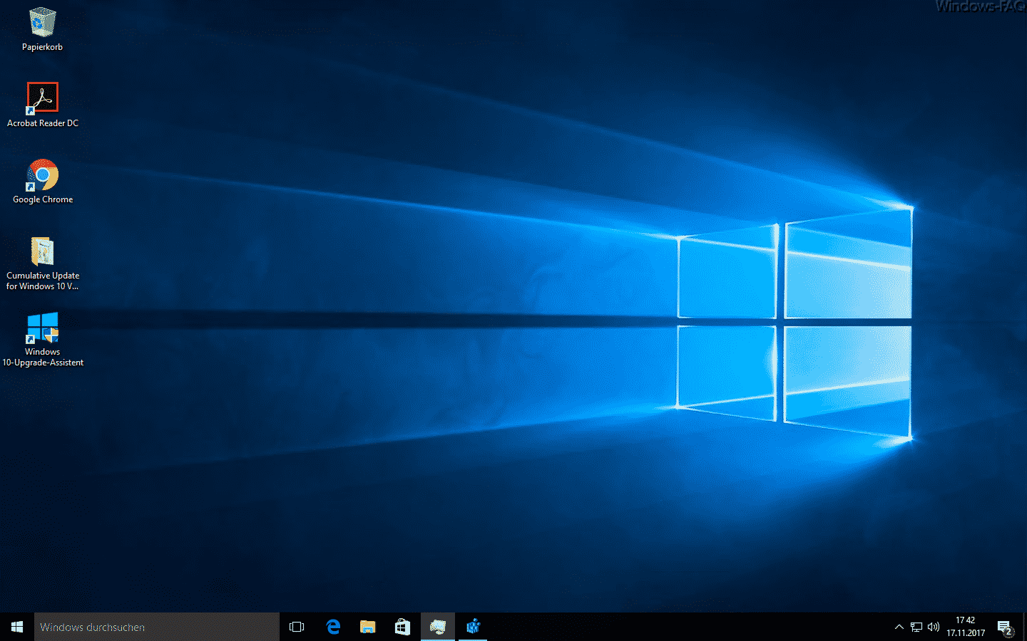 Windows 10 Desktop mit Symbolen