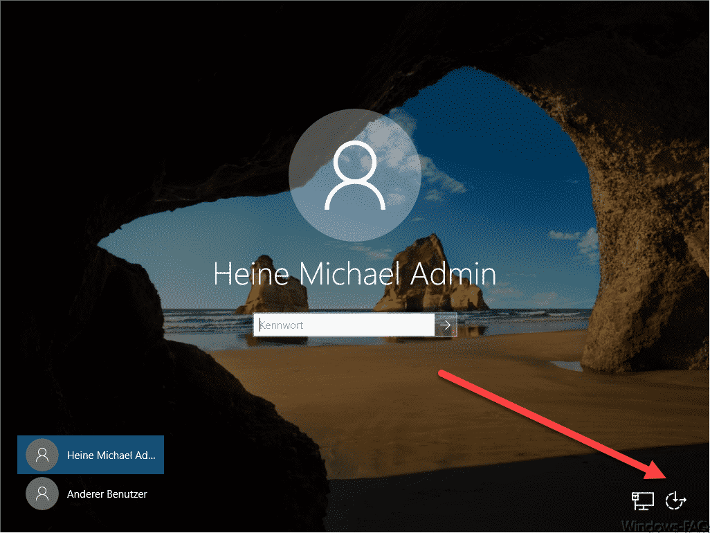 Windows Anmeldebildschirm ohne Herunterfahren Option