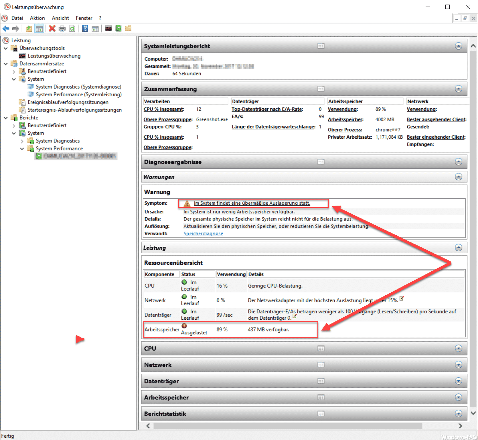 Windows Performance Report erzeugen zur Leistungssteigerung des PC´s