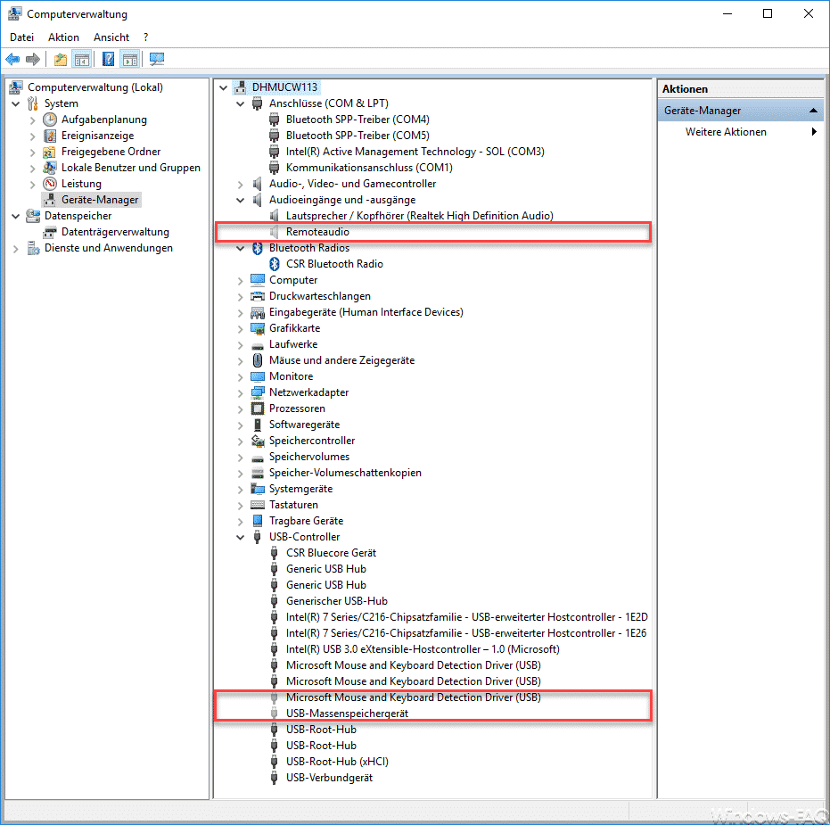 Ausgeblendete und inaktive Geräte im Windows Gerätemanager