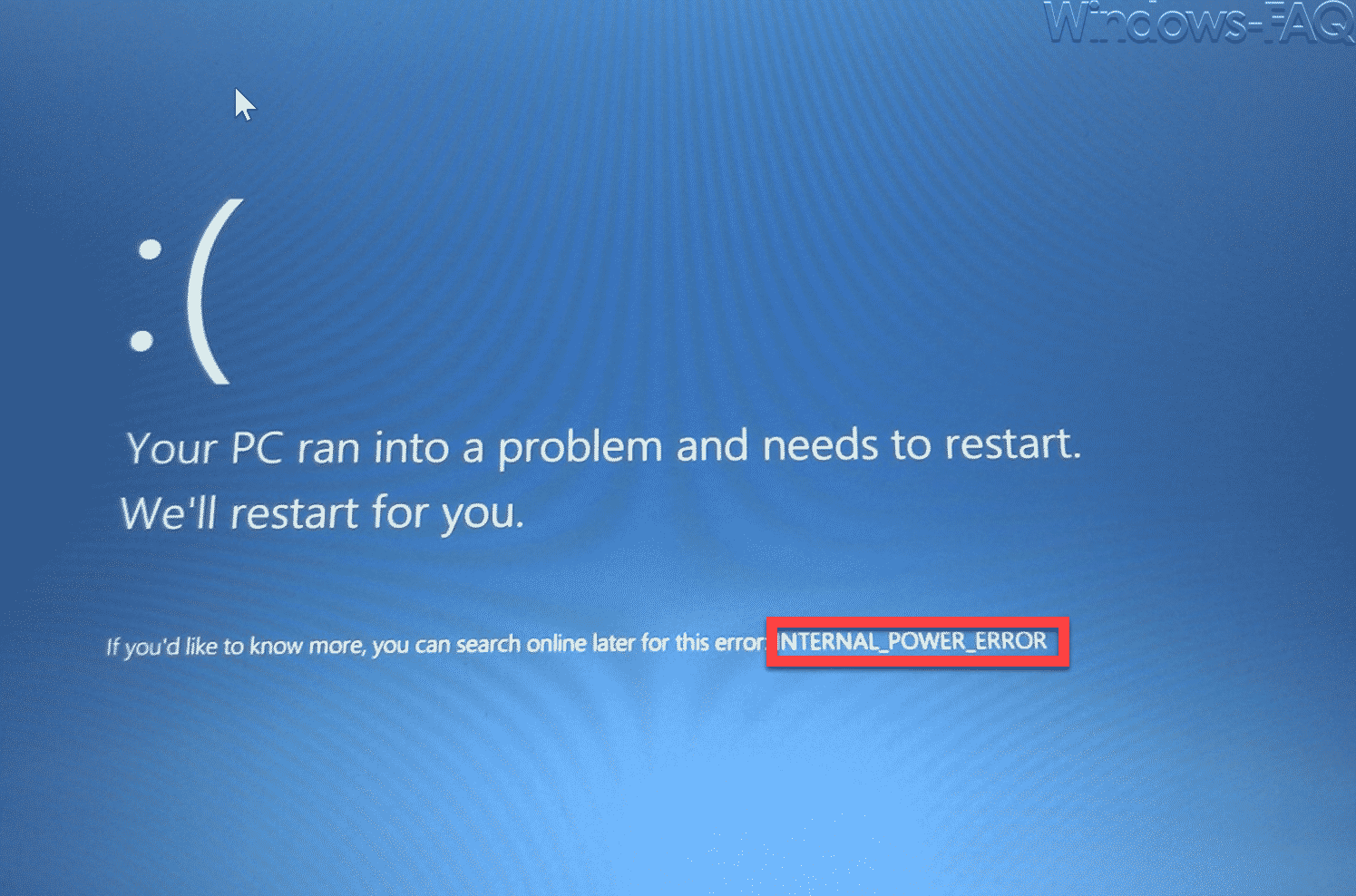 BSOD Internal_Power_Error