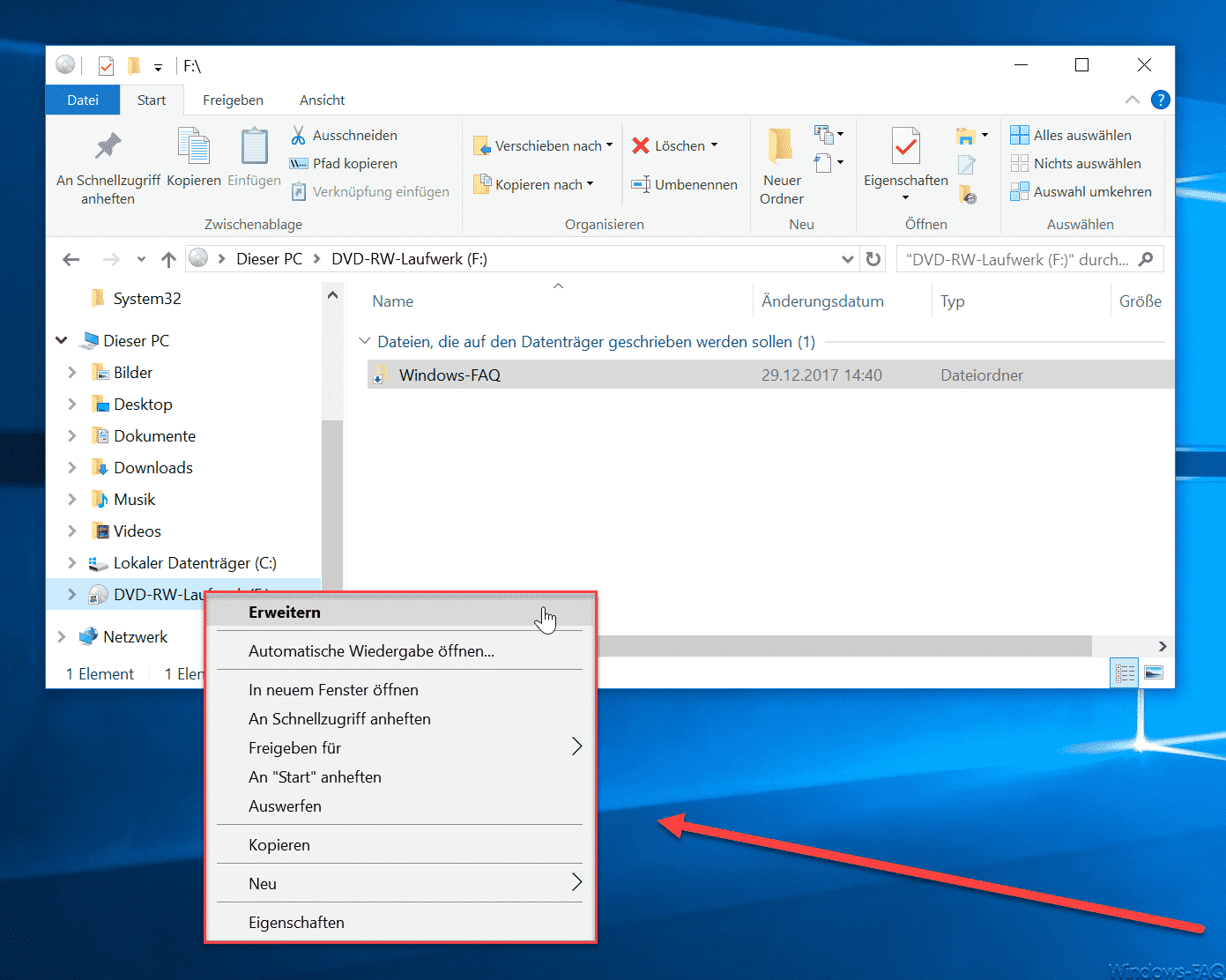 Brennfunktion aus Windows Explorer entfernt