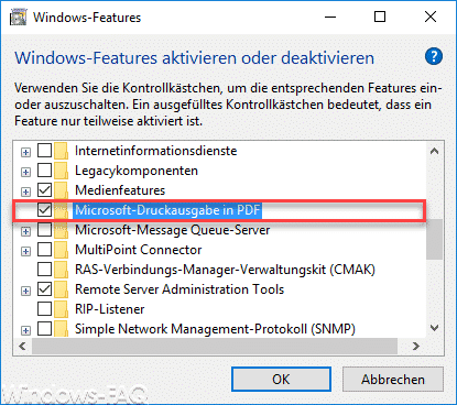 Microsoft Druckausgaben in PDF