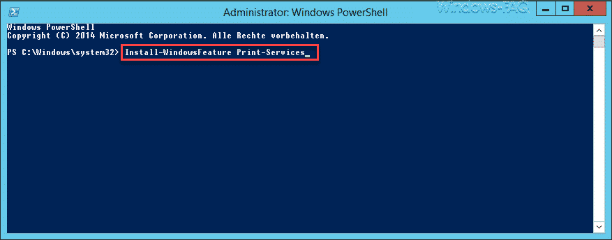 Windows Feature mit PowerShell installieren
