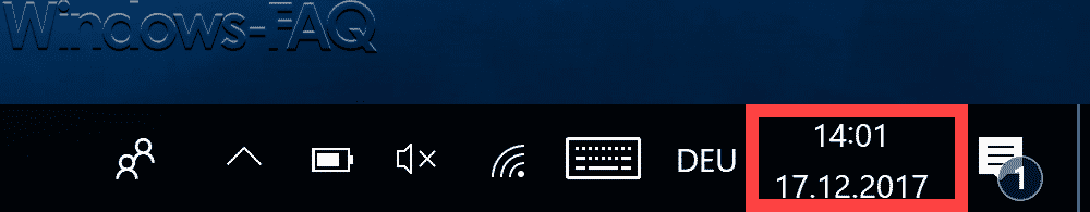 Windows Taskleiste mit Datum und Uhrzeit