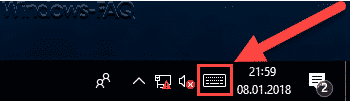 Bildschirmtastatur Symbol in Windows Taskleiste
