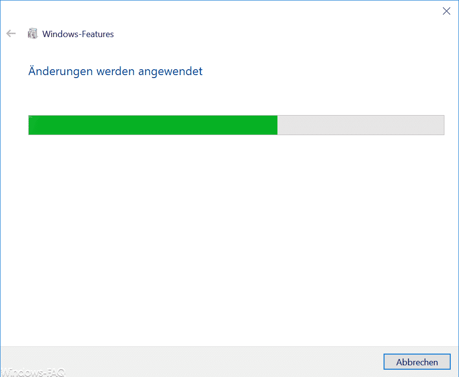 Hyper-V Änderungen werden angewendet