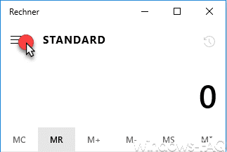 Windows 10 Taschenrechner Funktionen und Konverter aufrufen