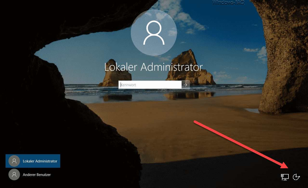 Windows Anmeldung mit deaktivierter Herunterfahren Möglichkeit
