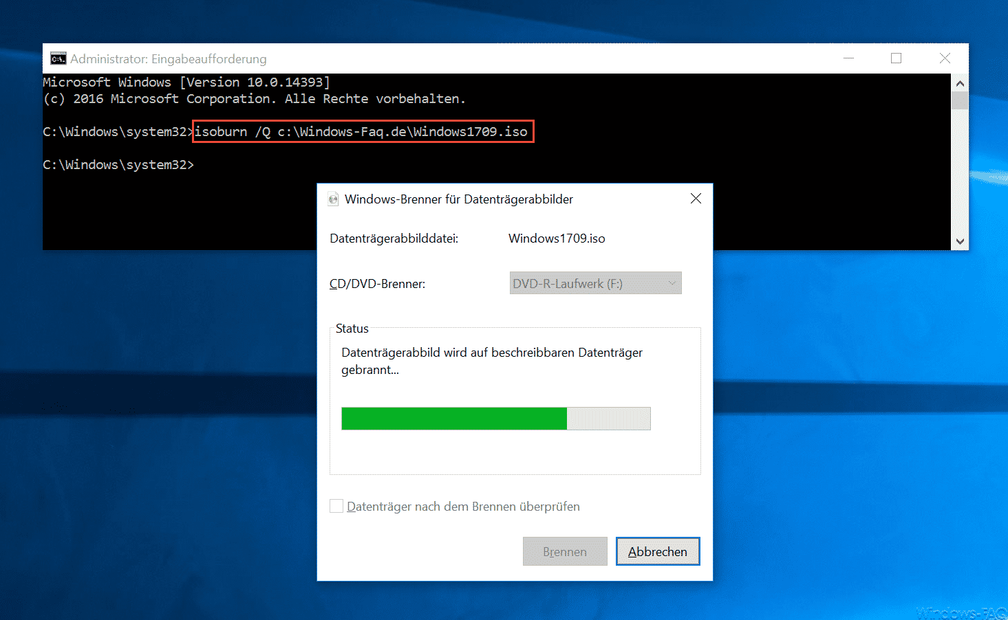 ISOBURN – Windows ISO Brennprogramm als Kommandozeilen Befehl