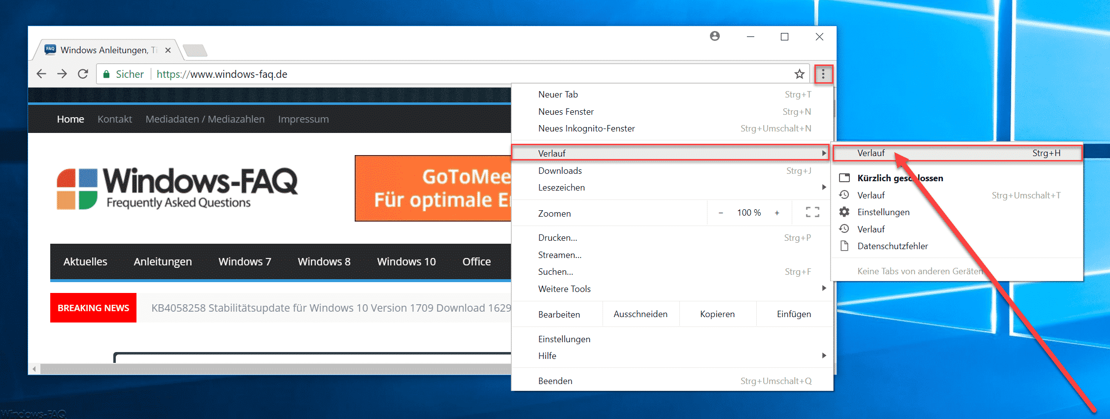 Google Chrome Verlauf