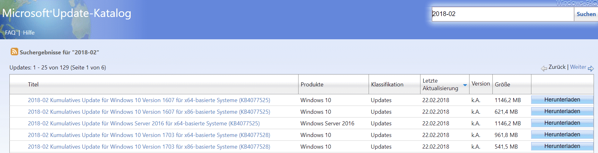 KB4077528 und KB4077525 für Windows 10 1703 und 1607 erschienen