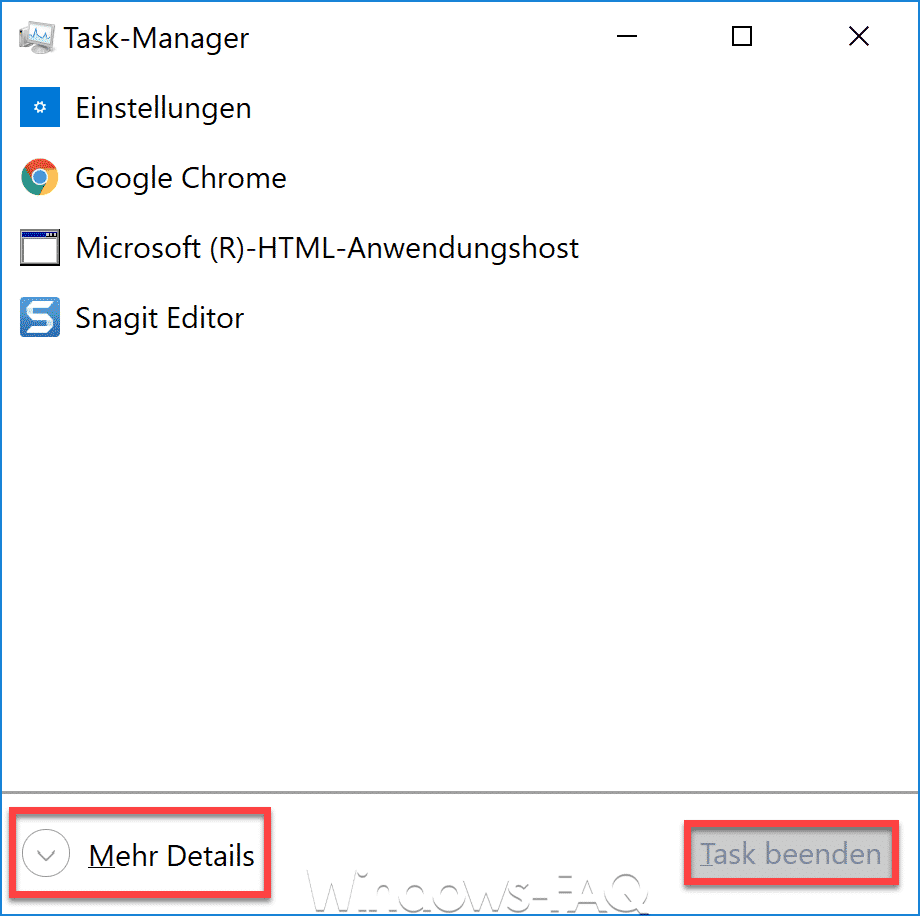 Task-Manager Mehr Details