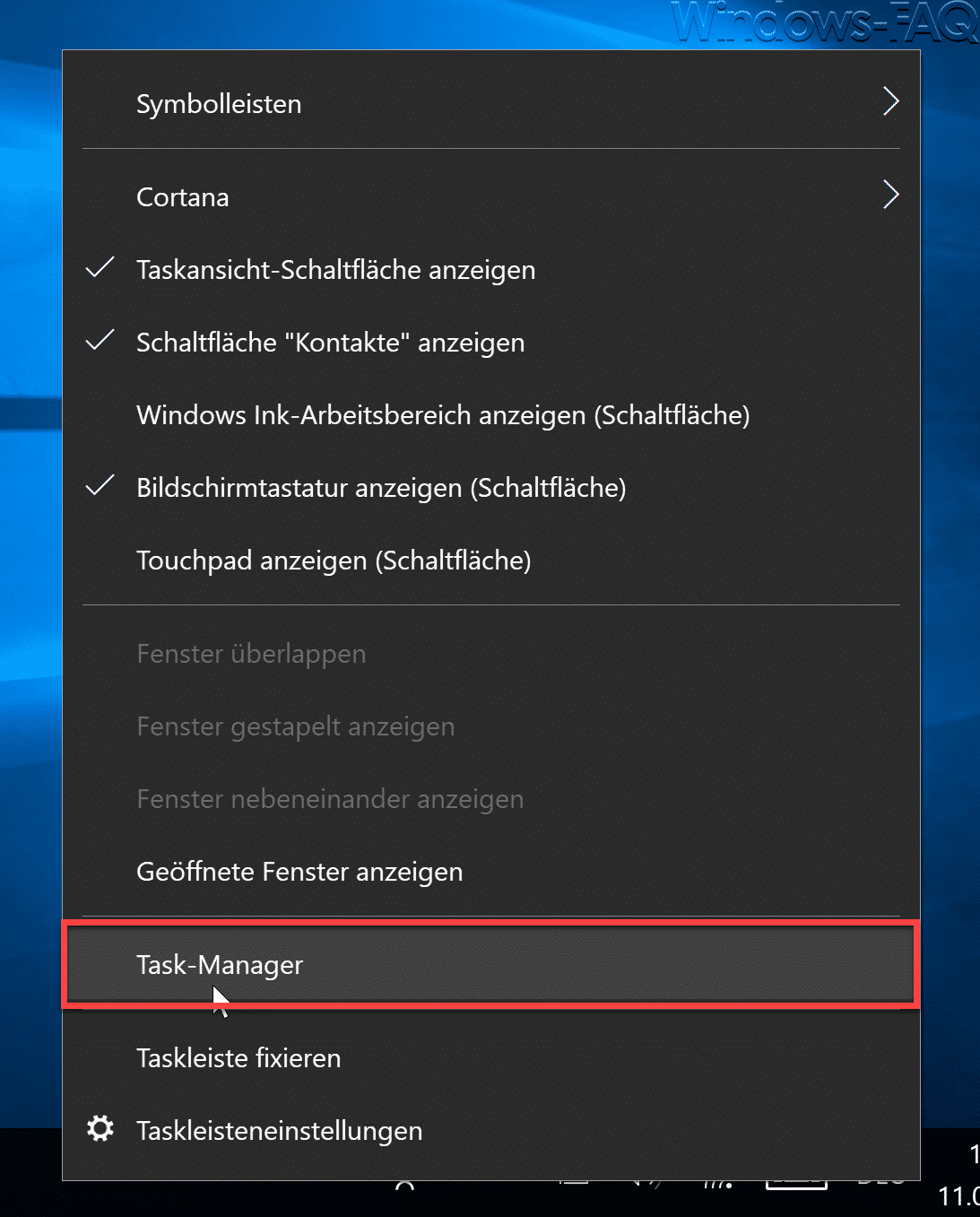 Task-Manager aufrufen