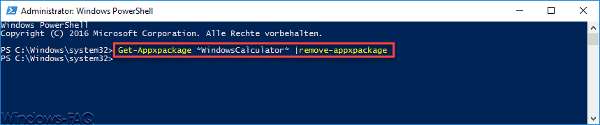 Windows Taschenrechner deinstallieren